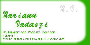 mariann vadaszi business card
