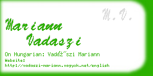 mariann vadaszi business card